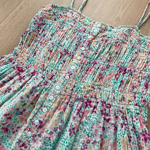 Free People Romper Women Small Shorts Sammi Floral Smocked Boho FP One 83224097 - Picture 3 of 12